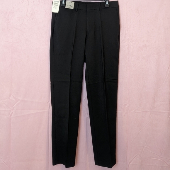 Reaction Kenneth Cole Stretch Slim Fit Black Dress Pants - Picture 1 of 9